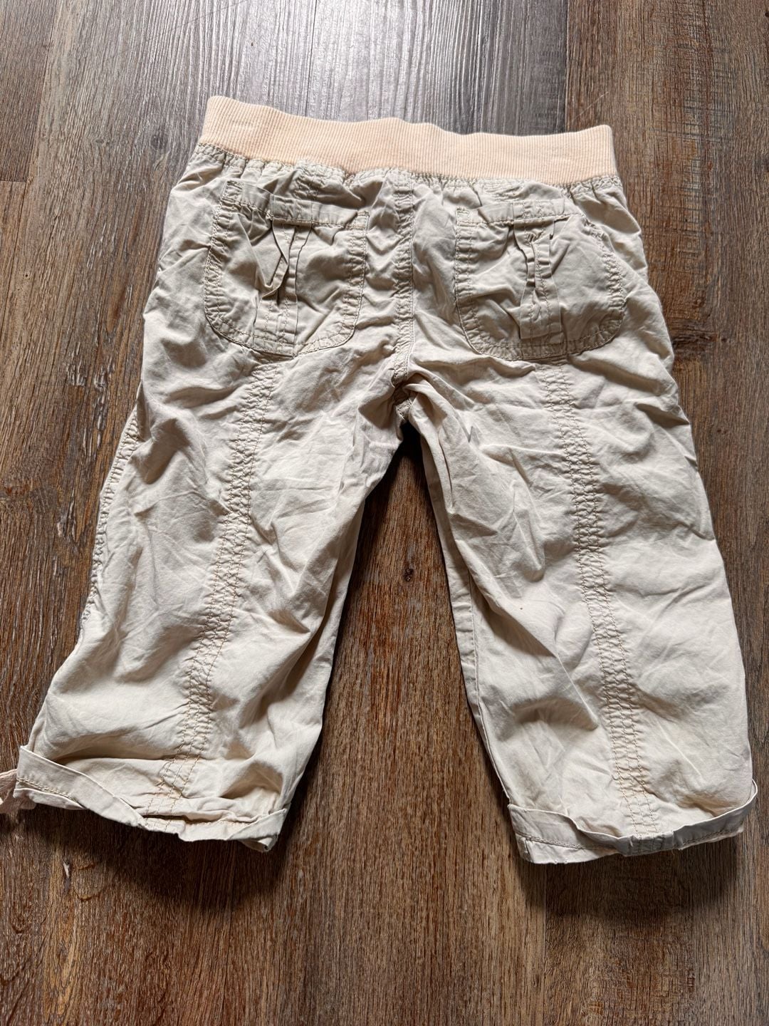 Y2K The Children's Place Pull On Cargo Capris Size 6X/7 Tan Cotton 7