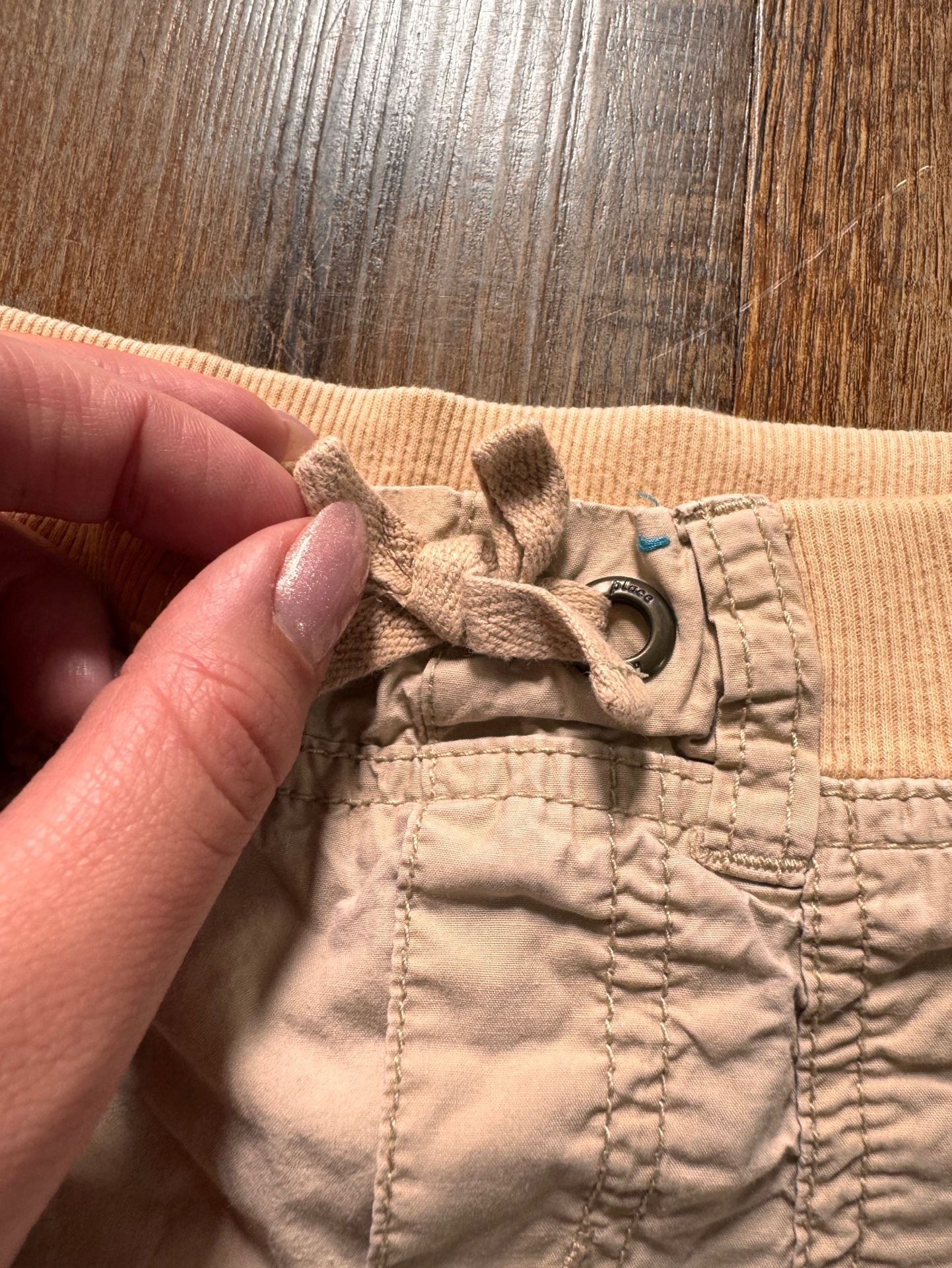 Y2K The Children's Place Pull On Cargo Capris Size 6X/7 Tan Cotton 4