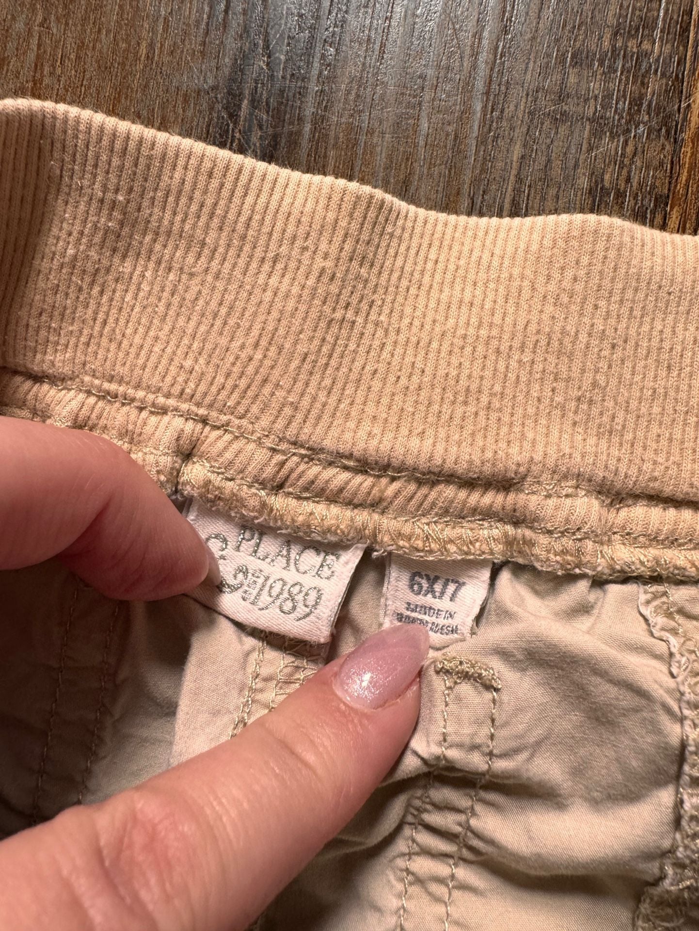 Y2K The Children's Place Pull On Cargo Capris Size 6X/7 Tan Cotton 5