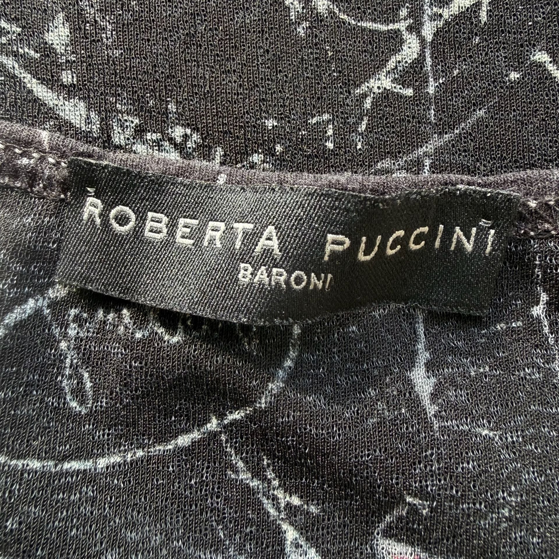 Italian Roberta Puccini Graphic Mesh T-Shirt Black 2