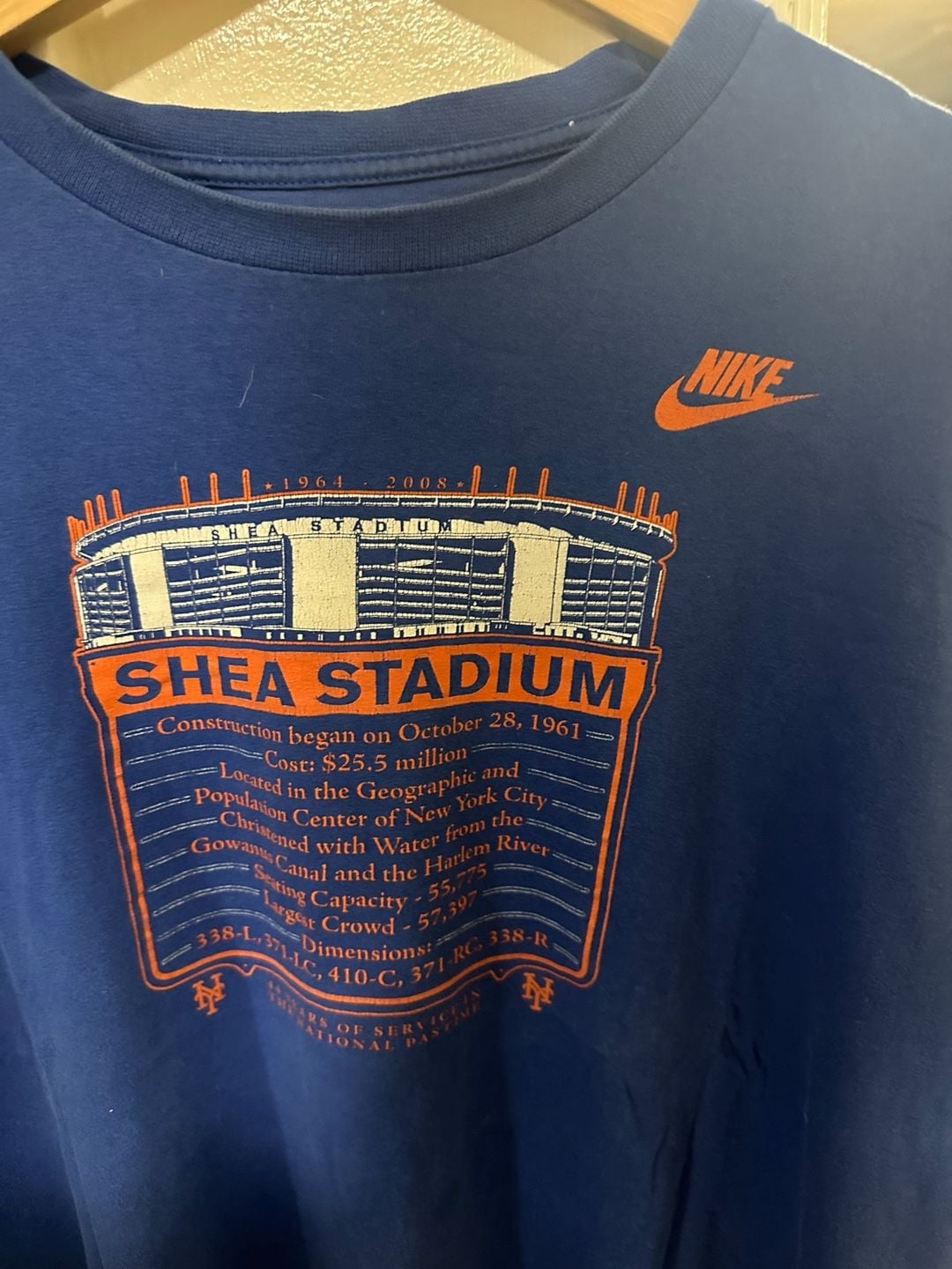 Nike Shea Stadium T-Shirt Blue Cooperstown Collection 3