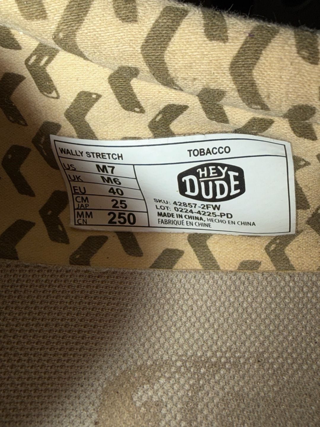 Hey Dude Wally Sox Olive Canvas Mens Shoes Size 7 11