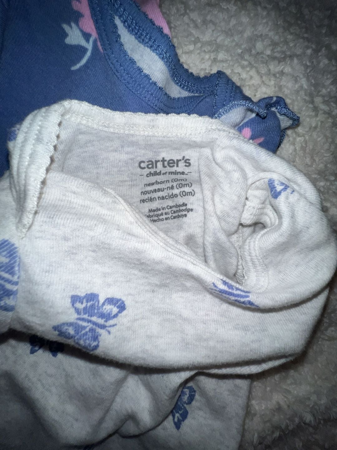 Carter's Child of Mine Newborn Bodysuits Lot of 3 3