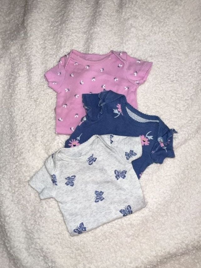 Carter's Child of Mine Newborn Bodysuits Lot of 3 1