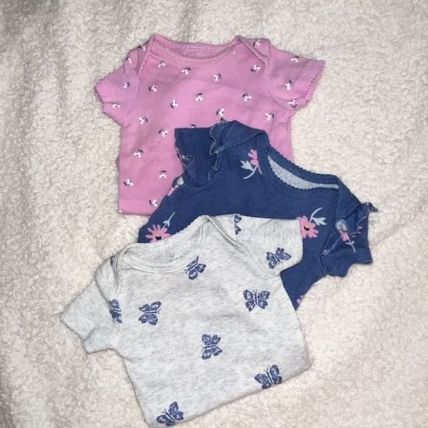 Carter's Child of Mine Newborn Bodysuits Lot of 3