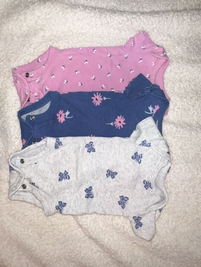 Carter's Child of Mine Newborn Bodysuits Lot of 3 2
