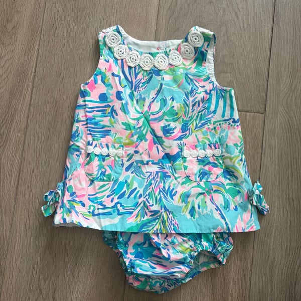 Lilly Pulitzer Blue Ibiza Cabana Cocktail Dress 3-6 Months