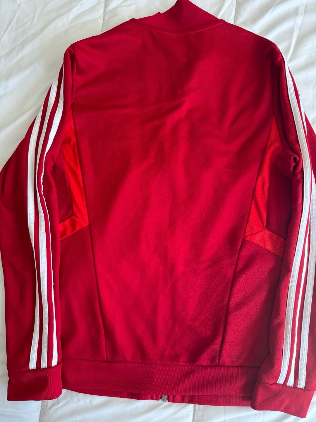 Adidas Climalite Zip-Up Track Jacket Size M Red White 4
