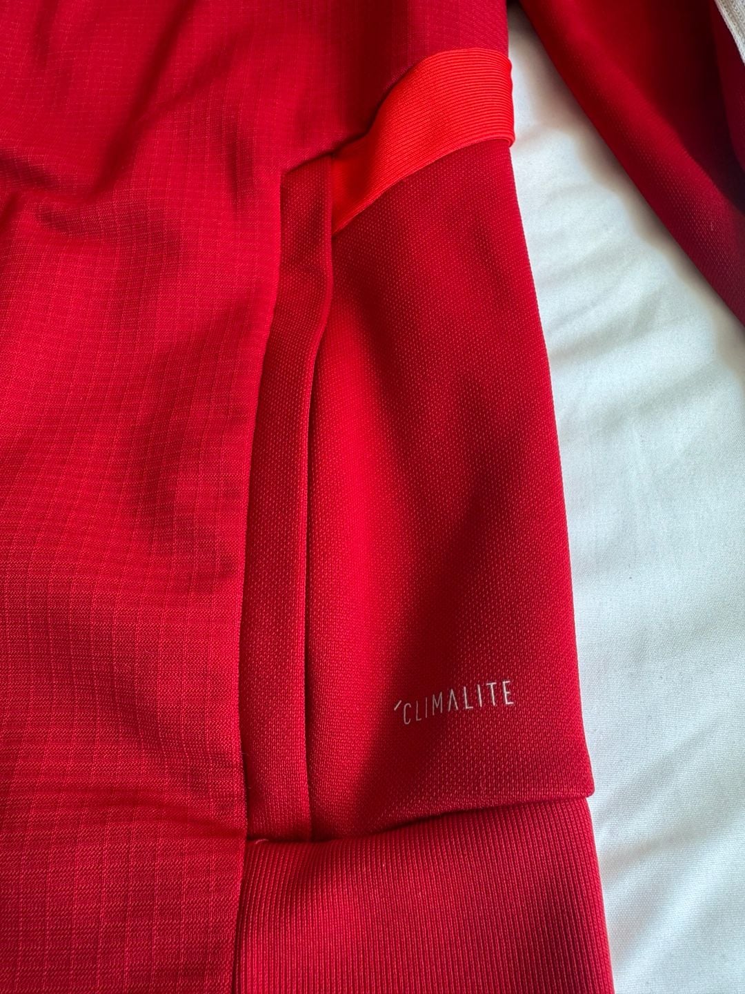 Adidas Climalite Zip-Up Track Jacket Size M Red White 5