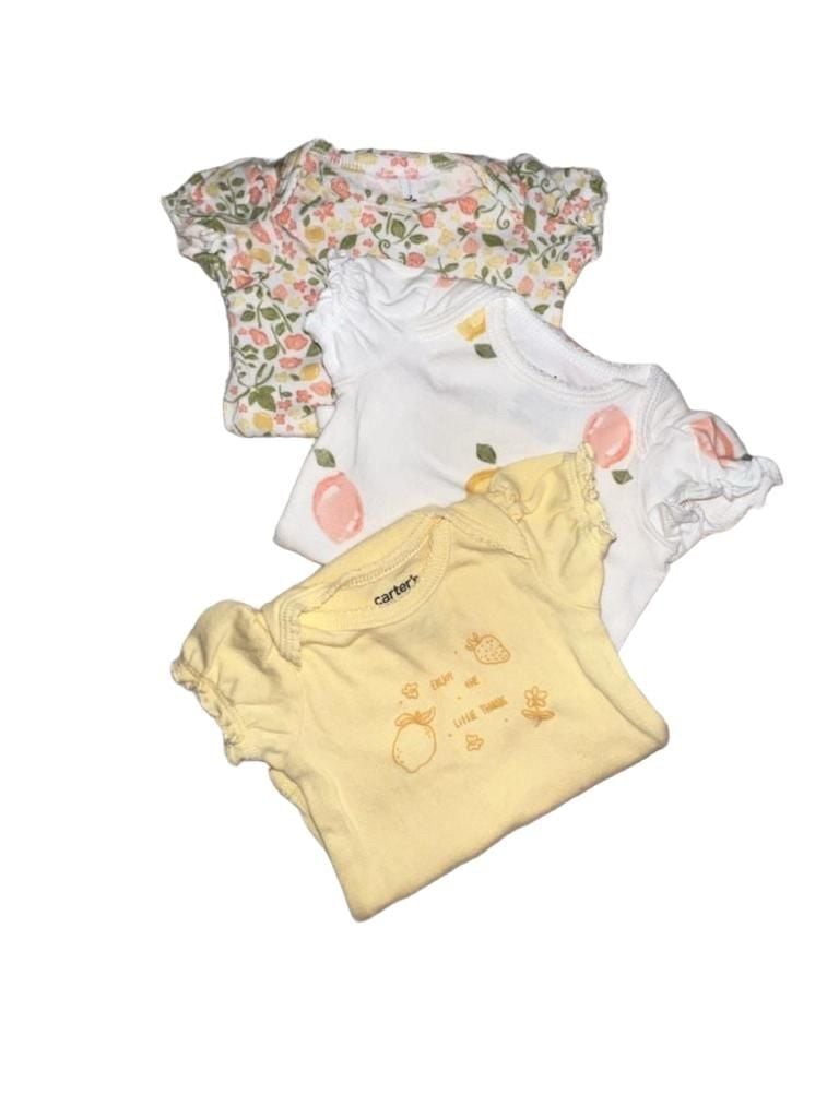 Baby Bodysuits Lot of 3 Newborn Size 0M 1