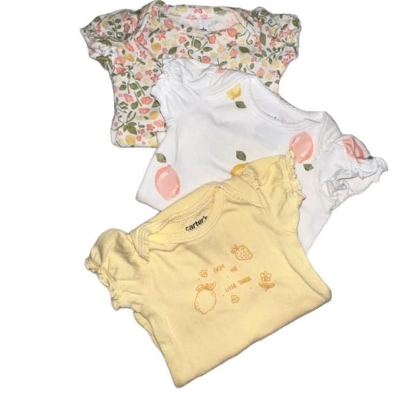 Baby Bodysuits Lot of 3 Newborn Size 0M 