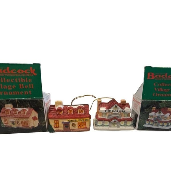 Vintage Badcock Home Furnishing Centers 2 Collectible Ornaments Lot