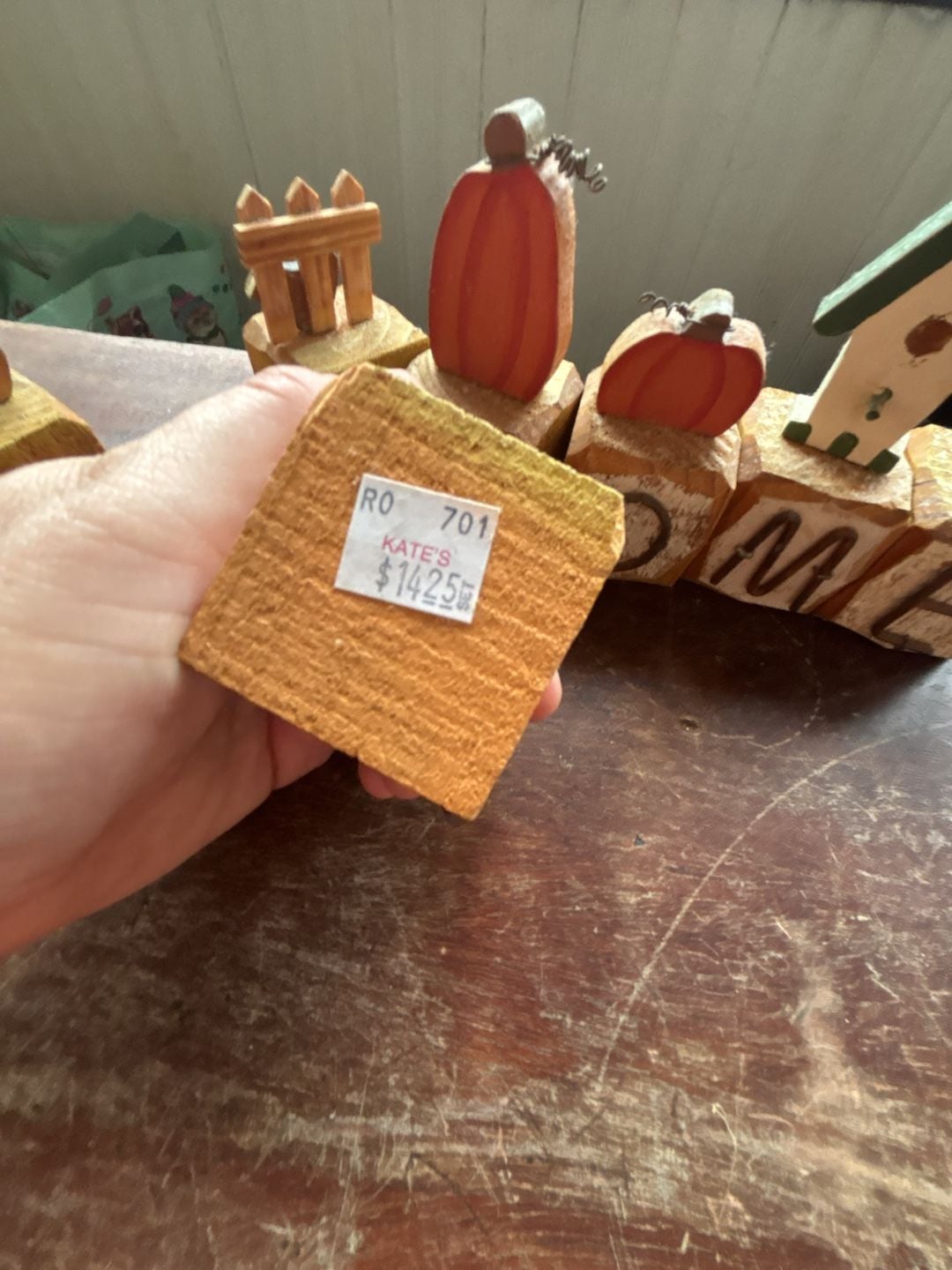 Primitive Folk Art Wooden Welcome Sign Fall Decor Blocks 9
