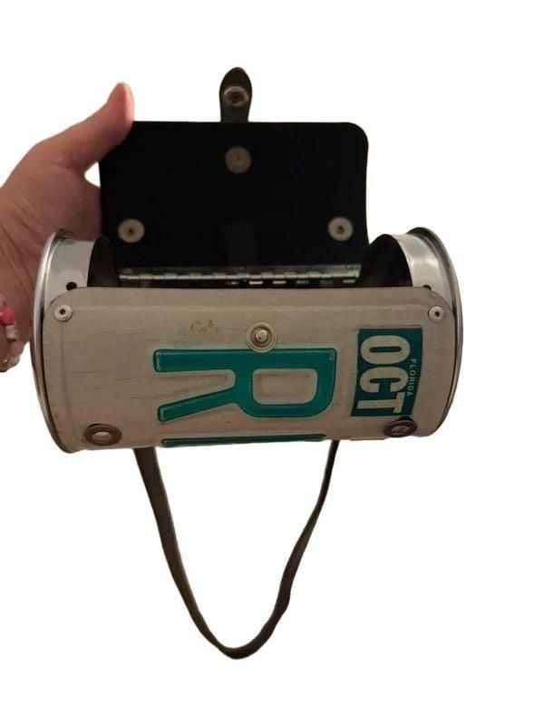 Vintage Florida License Plate Barrel Purse 3