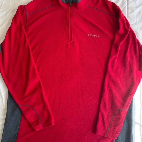 Columbia Klamath Range II Half Zip Fleece Pullover Red XL