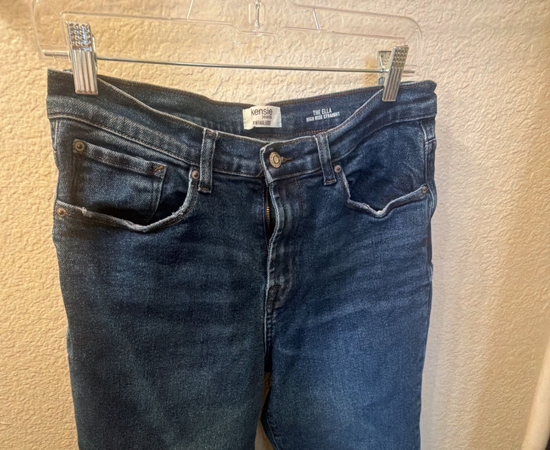 Kensie Jeans The Ella High Rise Straight Size 10/30 Dark Wash Denim 4