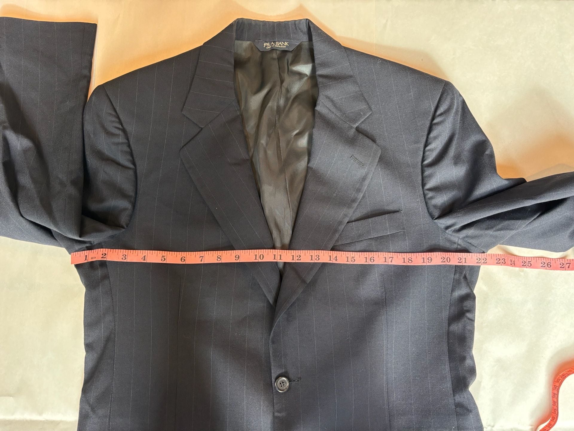 Jos. A. Bank Navy Blue Pinstripe Wool Suit Set Jacket and Pants 15