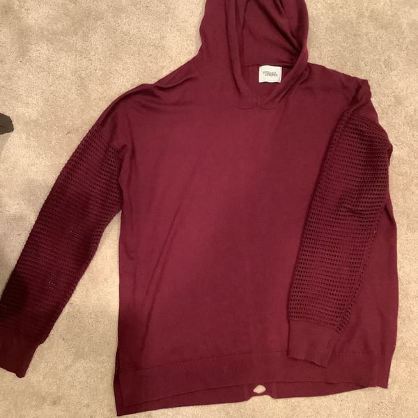 Stitches + Stripes Women's Antara Pullover Hooded Sweater Burgundy Medium