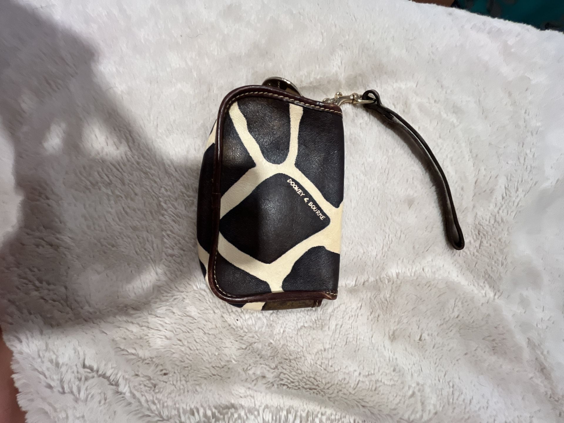 Dooney & Bourke Giraffe Print Haircalf Leather Flap Wristlet 4