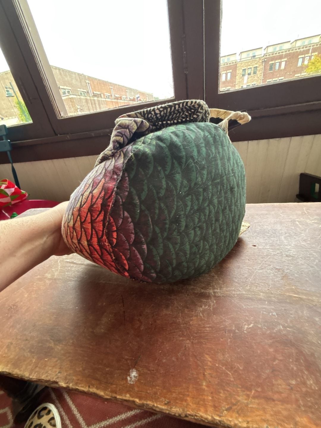 Vintage Handcrafted Stuffed Fabric Turkey Thanksgiving Centerpiece 7