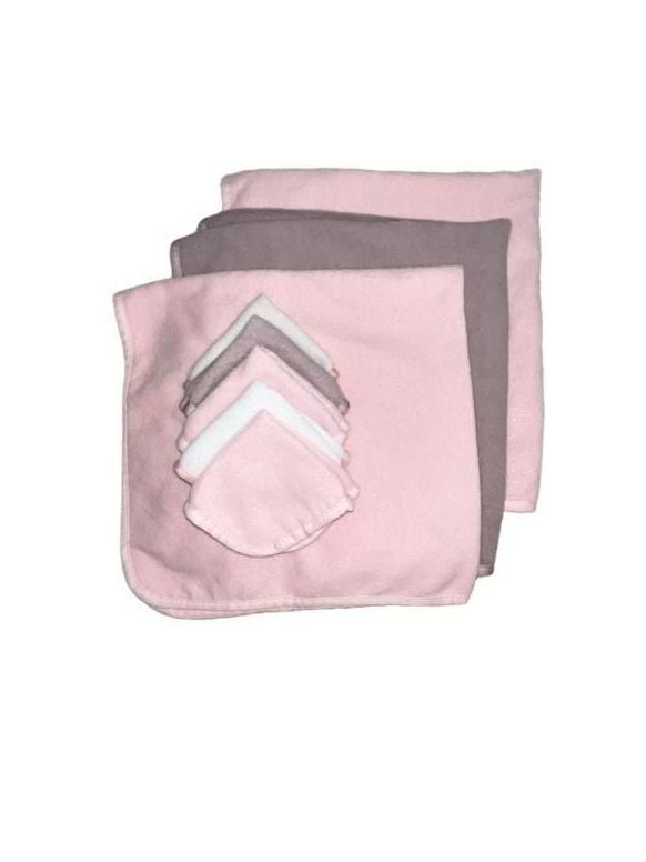 Baby towels Lot of 8 Pink Gray White 1