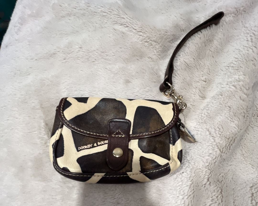 Dooney & Bourke Giraffe Print Haircalf Leather Flap Wristlet 2