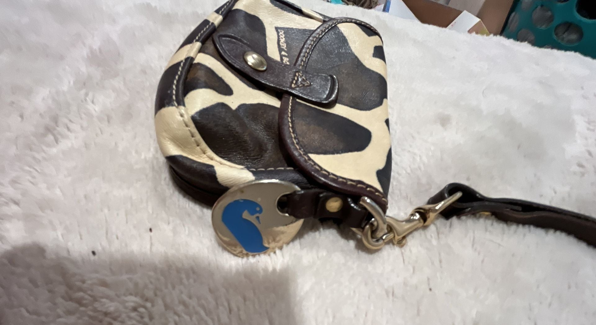 Dooney & Bourke Giraffe Print Haircalf Leather Flap Wristlet 3