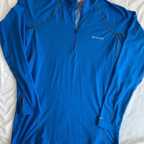 Columbia Omni-Heat Blue 1/4 Zip Long Sleeve Shirt Size L/G
