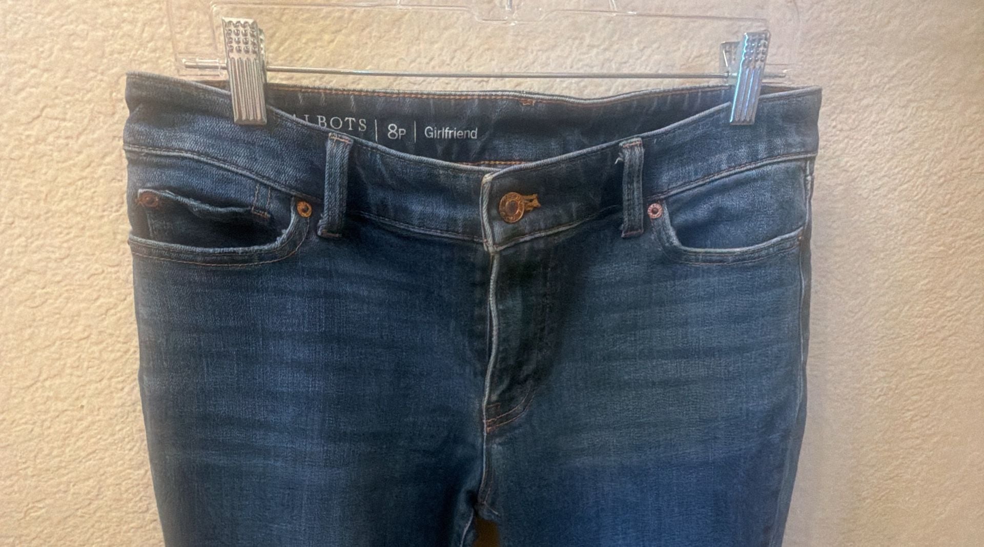 Talbots Flawless Girlfriend Jeans Size 8P Dark Wash Denim 4