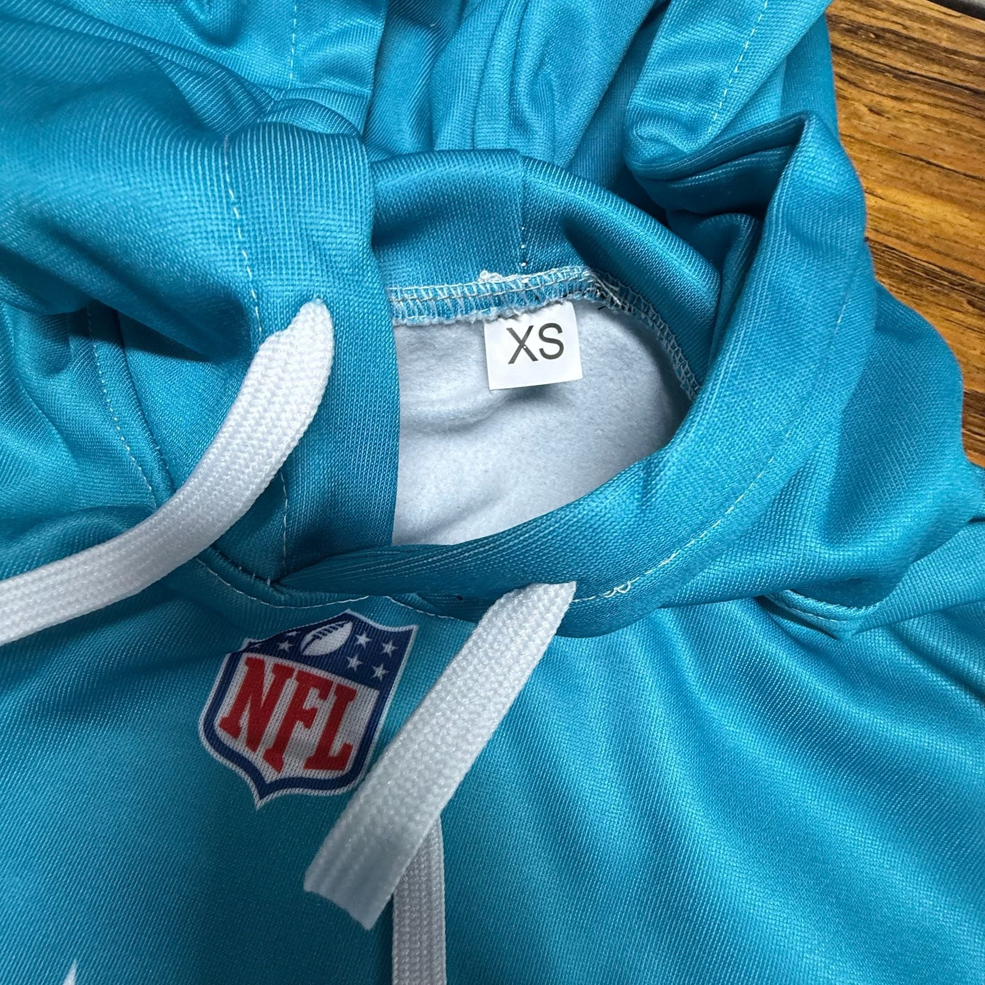 NFL Miami Dolphins Hoodie Size XS Aqua Blue Pullover 3