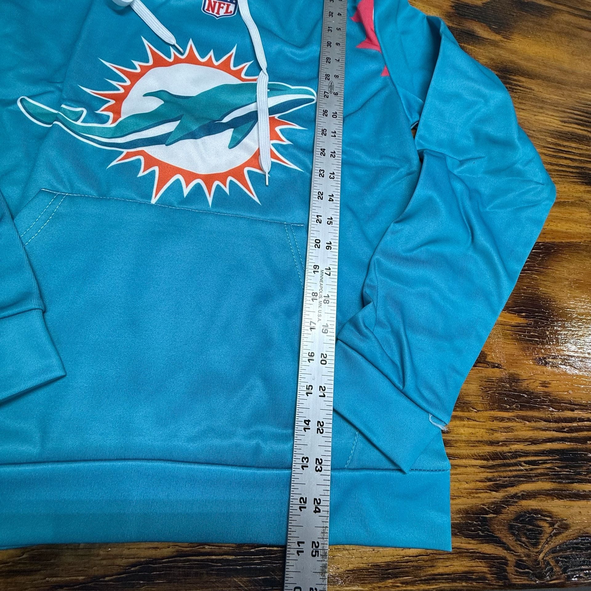 NFL Miami Dolphins Hoodie Size XS Aqua Blue Pullover 4