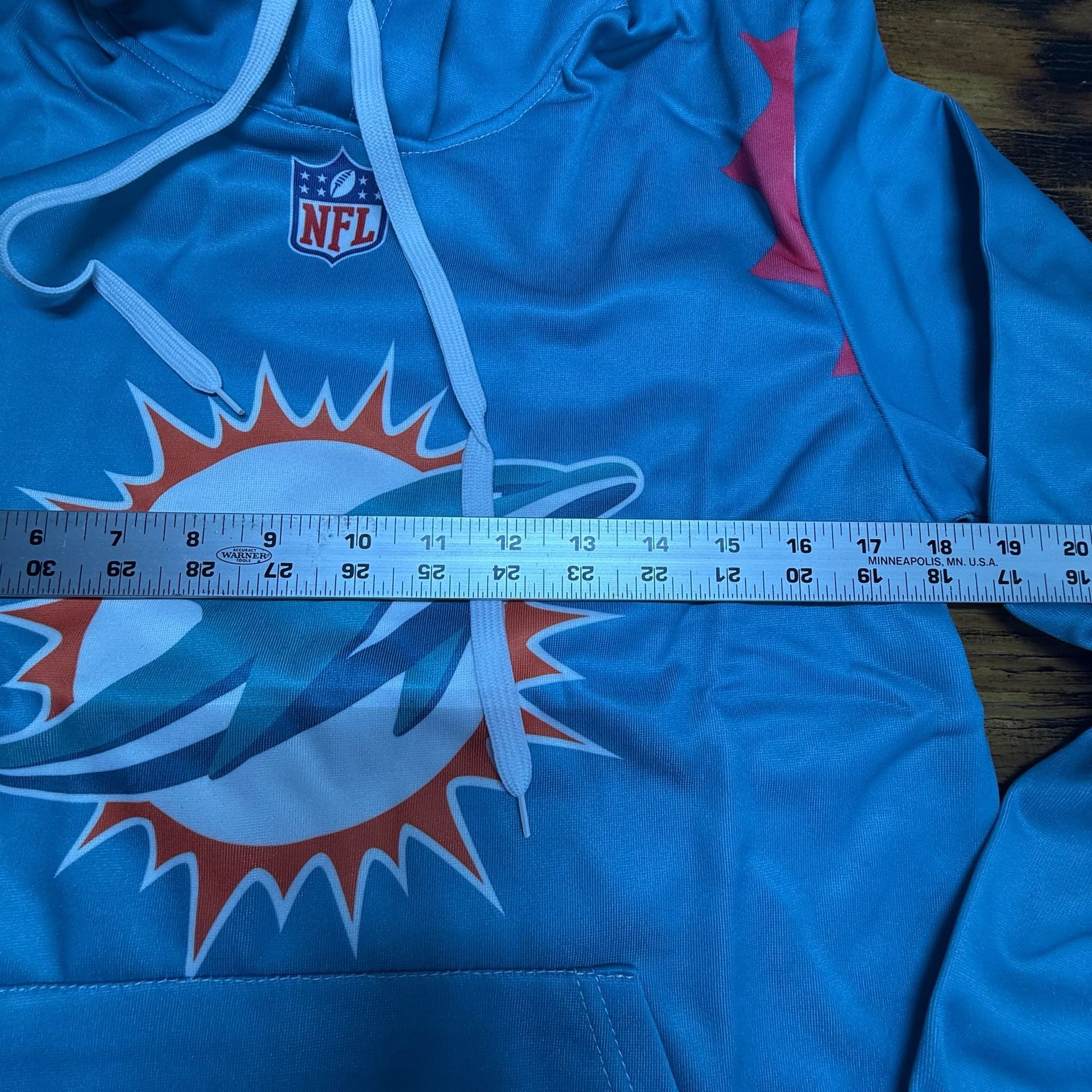 NFL Miami Dolphins Hoodie Size XS Aqua Blue Pullover 5