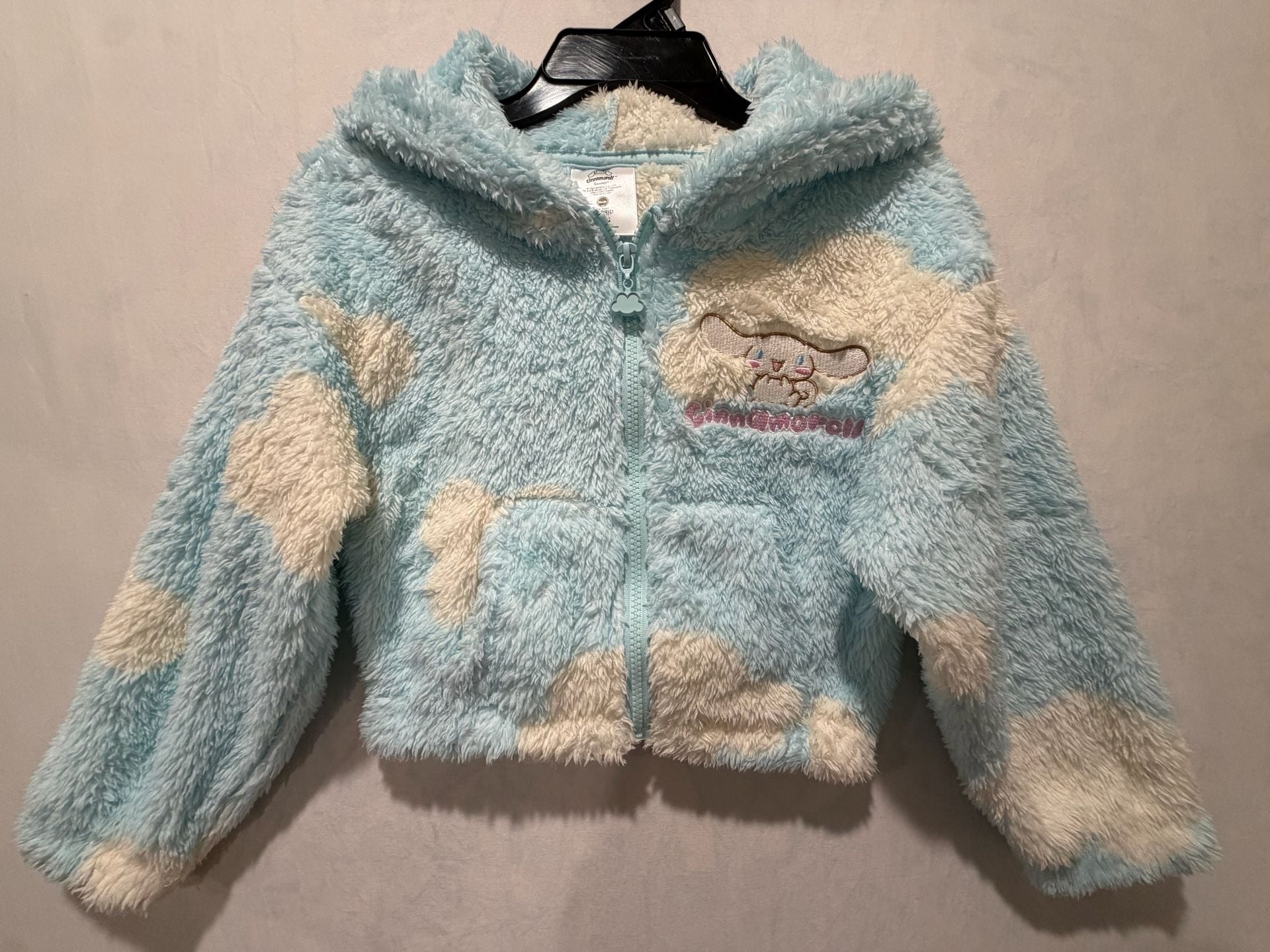 Cinnamoroll Sanrio Fleece Hoodie Size XS kids Blue Cloud Print 2