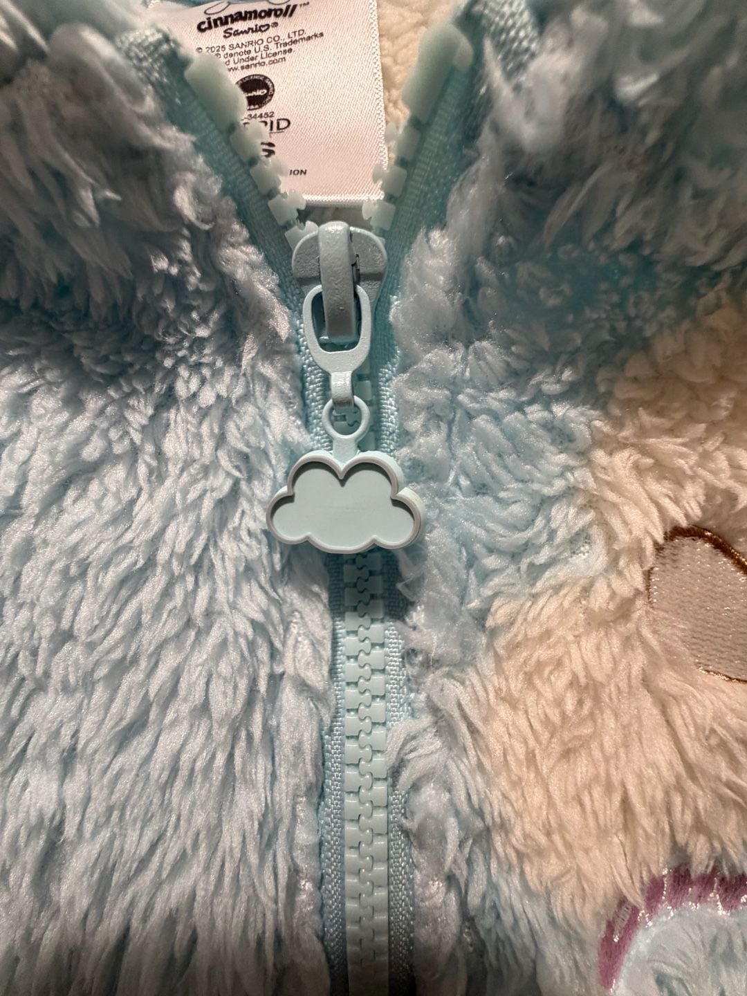 Cinnamoroll Sanrio Fleece Hoodie Size XS kids Blue Cloud Print 6