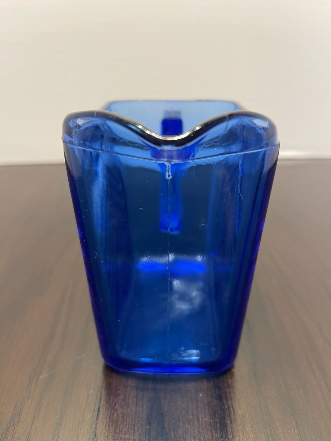 Vintage Hazel Atlas Cobalt Blue Chevron Creamer Depression Glass Pitcher MCM 4