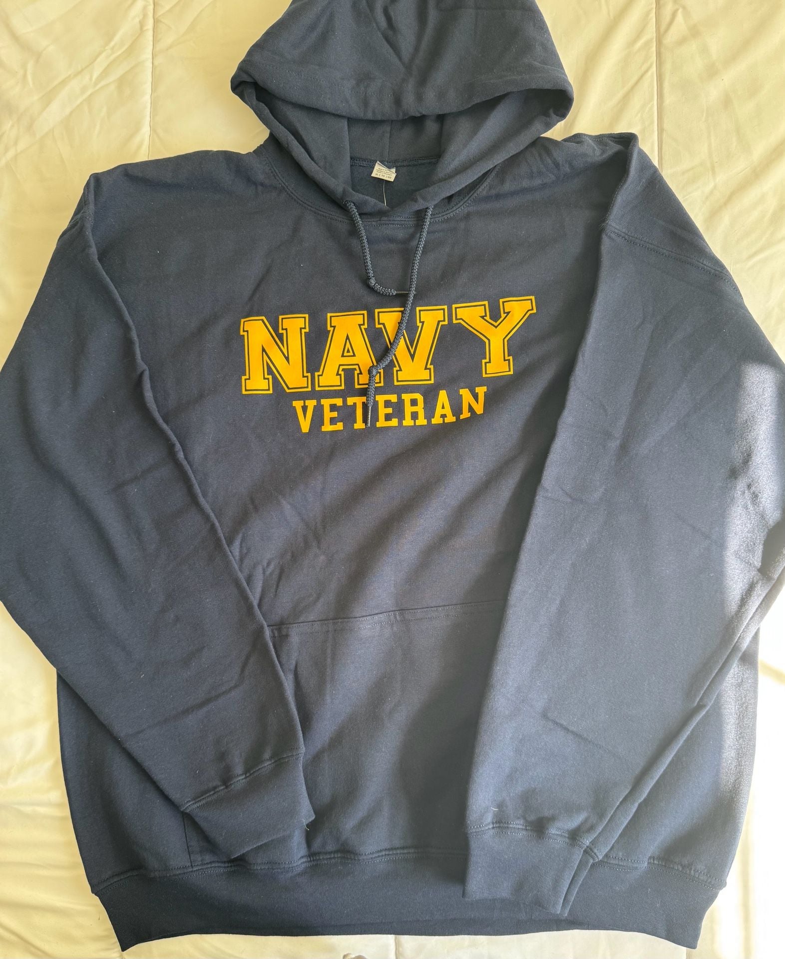 America's Navy Navy Veteran Hoodie Size XL Blue Yellow Graphic Sweatshirt 2