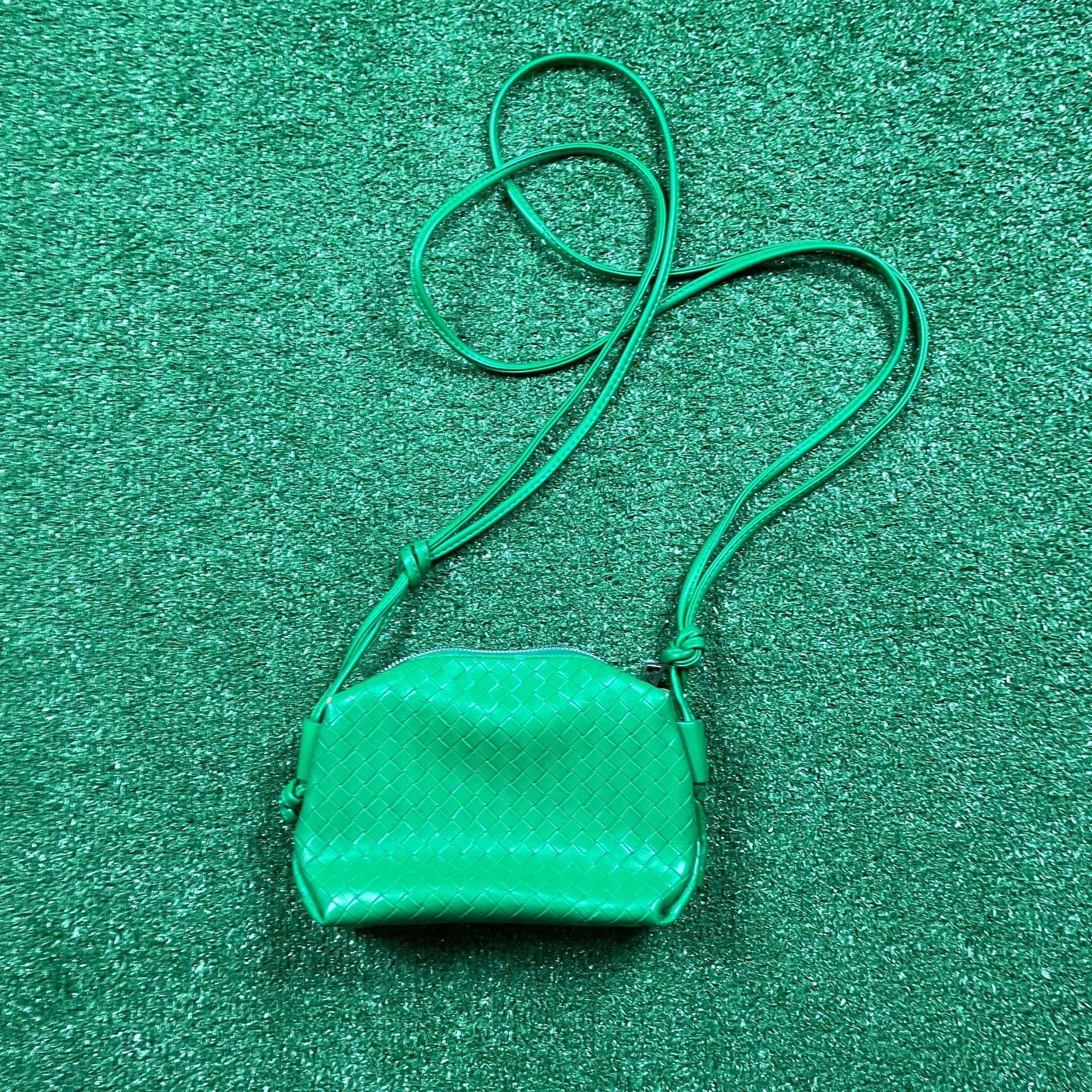 Bottega Veneta Intrecciato Woven Green Crossbody Bag 2