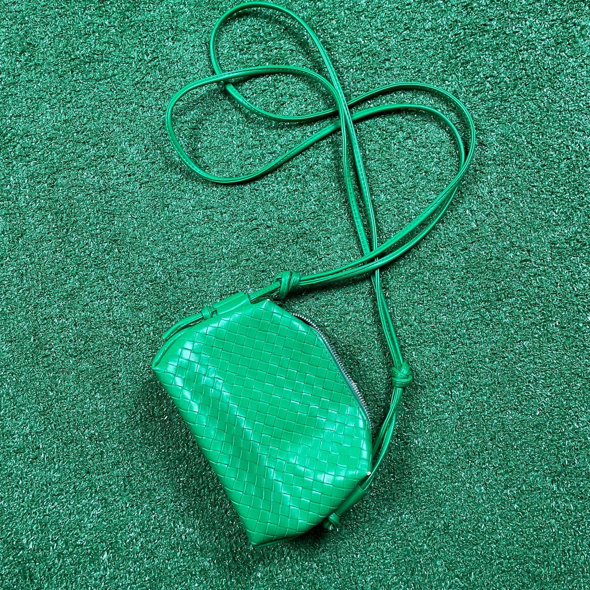 Bottega Veneta Intrecciato Woven Green Crossbody Bag 4