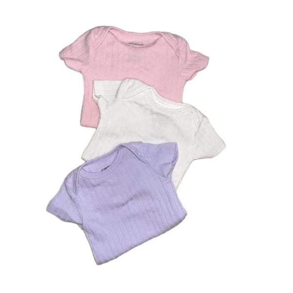 Ribbed Onesies Size Newborn 0m Pink White Purple