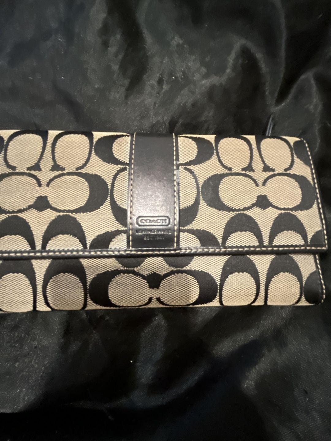 Coach Folding Wallet Logo Black USED CONDITION 4