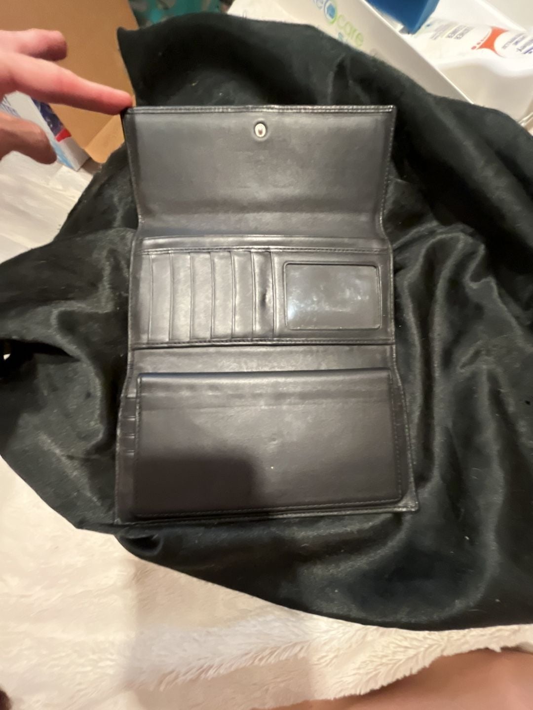 Coach Folding Wallet Logo Black USED CONDITION 5