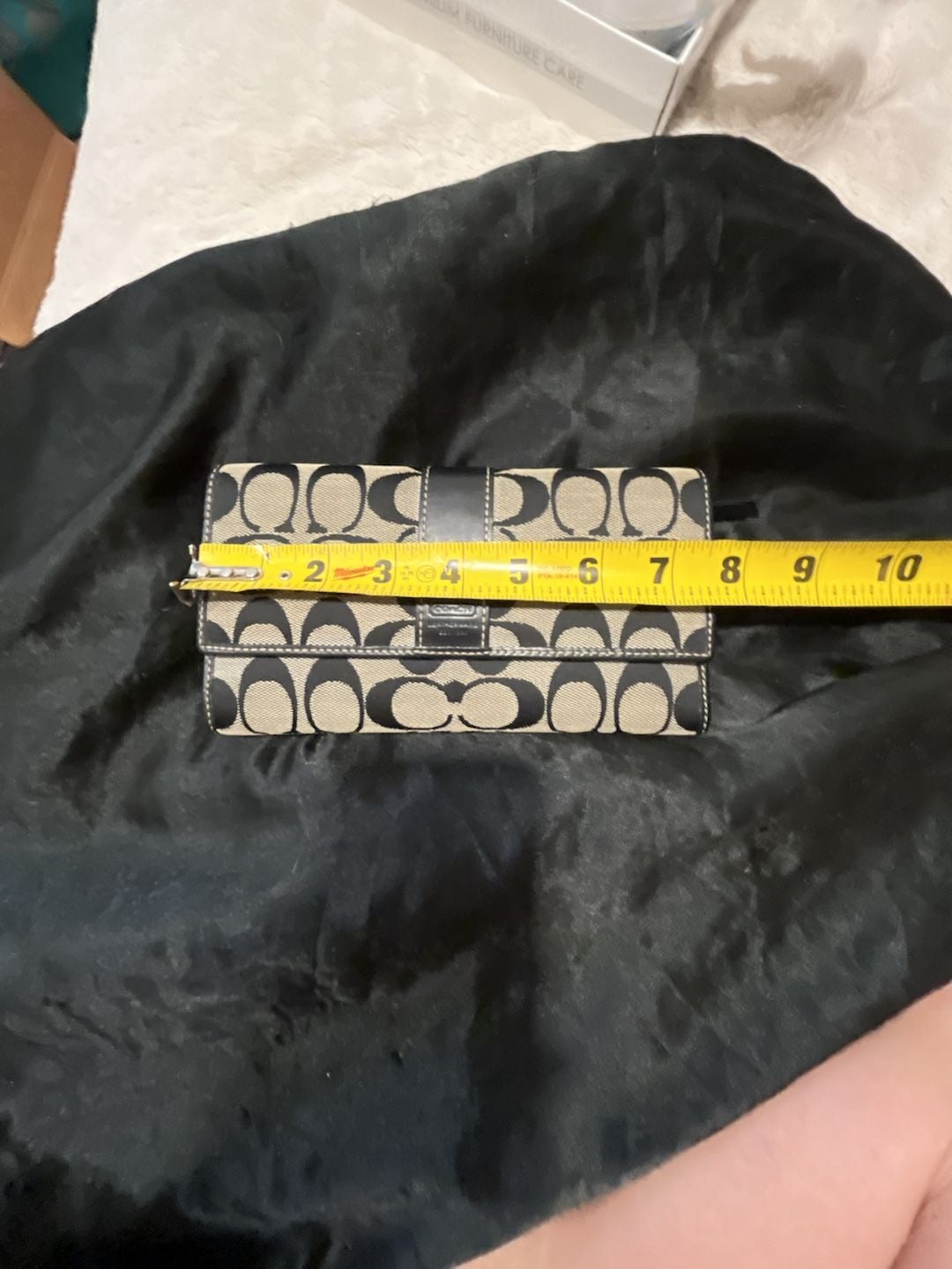 Coach Folding Wallet Logo Black USED CONDITION 7