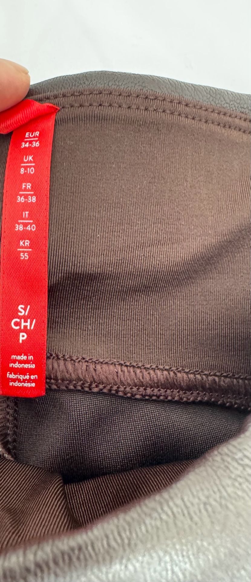 Spanx Faux Leather Skinny Pant Size 8-10 Chocolate Brown 4