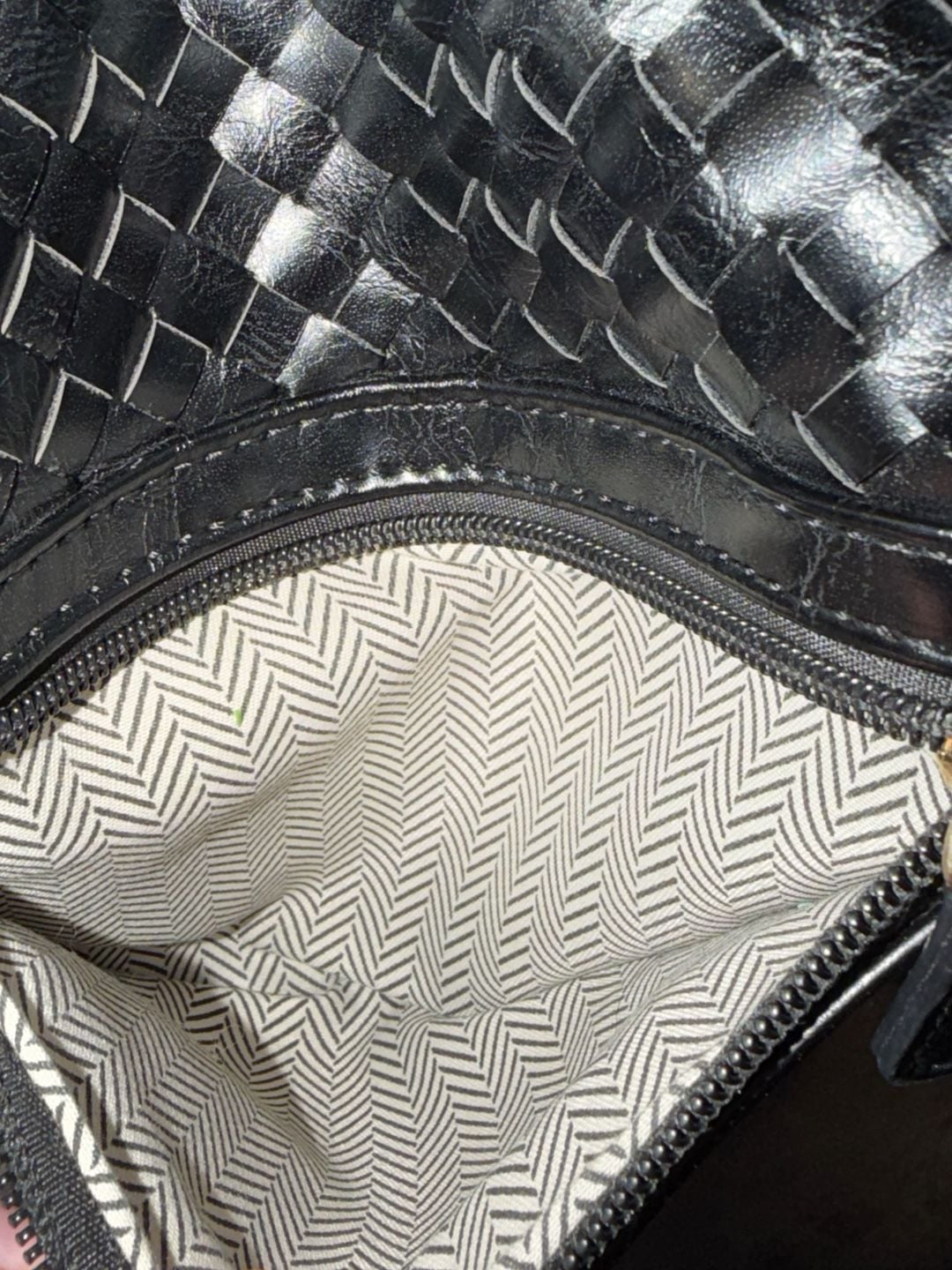 AHDORNED Woven Half Moon Crossbody Bag Black 10
