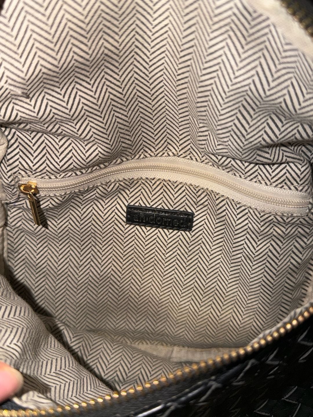 AHDORNED Woven Half Moon Crossbody Bag Black 11