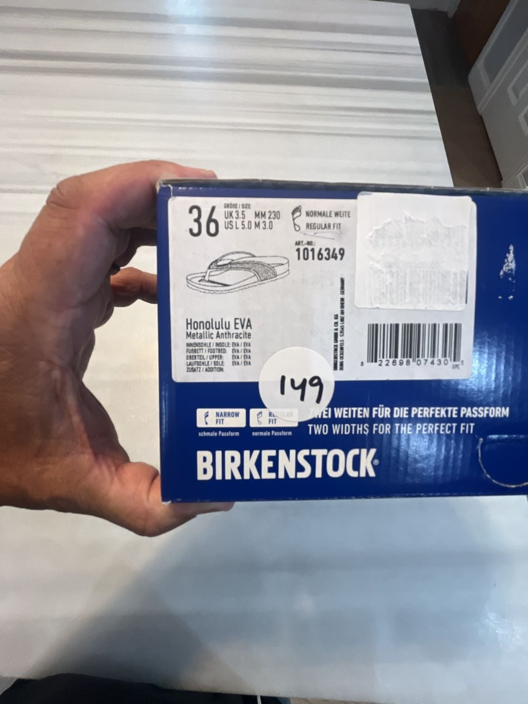 Birkenstock Honolulu EVA Thong Sandal Size 36 Metallic Silver Womens 5 12