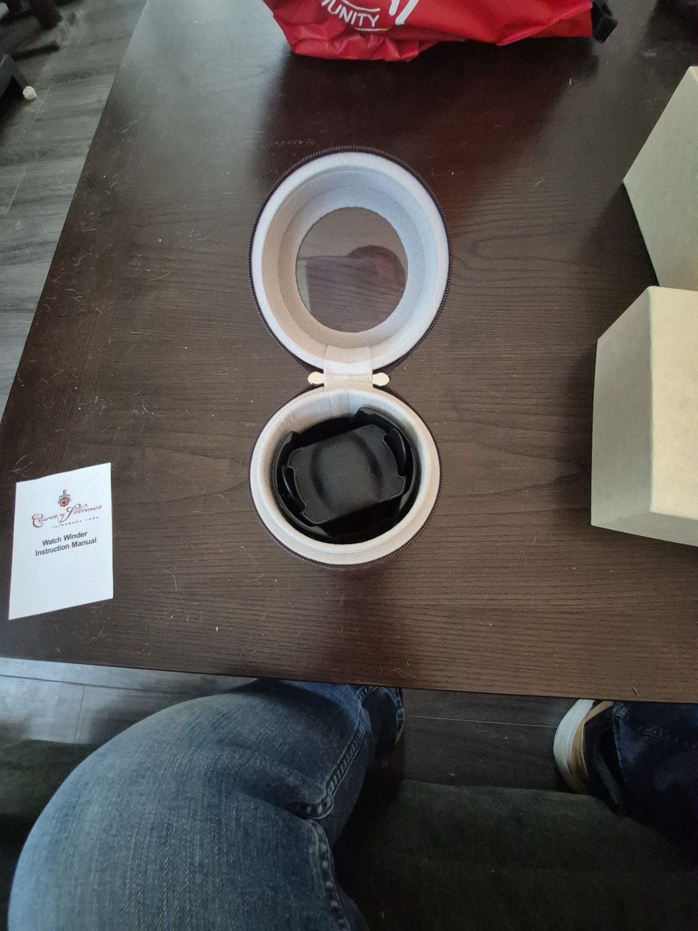 Cuervo Y Sobrinos Watch Winder Brown Leatherette Case 7