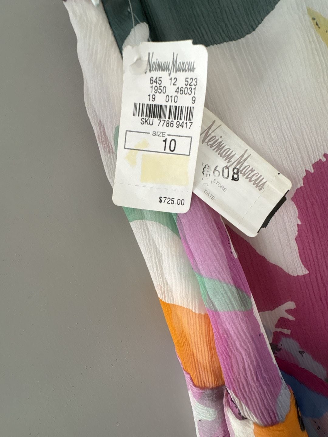 New with Tags Neiman Marcus Silk Chiffon Aquatic Print Skirt Size 10 7