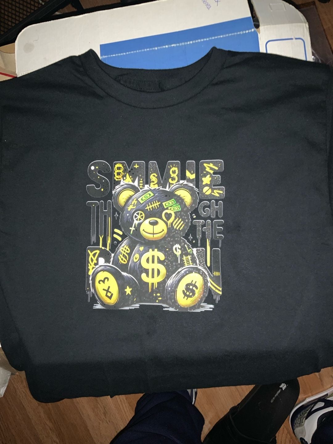Graphic T-Shirt Black Money Hustle Bear Streetwear Tee 3