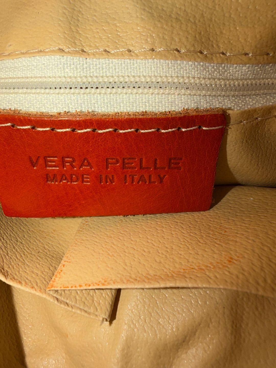 Vera Pelle Italian Leather Backpack Orange 14